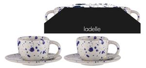 Fehér-kék agyagkerámia eszpresszó csésze szett 2 db-os 100 ml Carnival – Ladelle