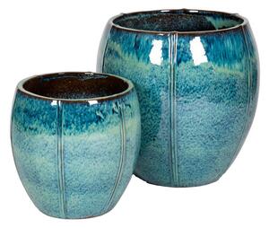 Alden Vase kerámia növénytartó szett jégkék 36,5x42-48x60cm S2