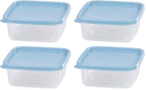 Ételhordó MagicHome Lunchbox szett YH54, 4 db, 600 ml, 143x143x58 mm, négyzet alakú, Clip