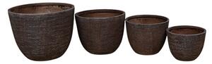 Darwin Classic kompozit kaspó szett antikolt barna 31x25-55,5x44cm S/4