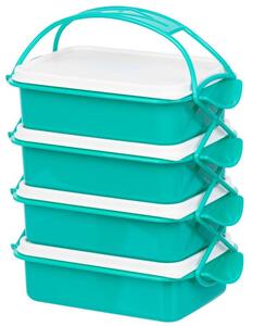 Ételhordó MagicHome CS336, 4 részes, 4x 1000 ml, PP/PE, 24,3x14,6x29,5 cm