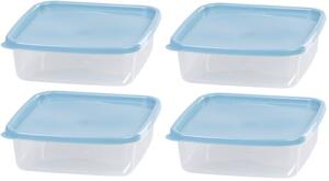 Ételhordó MagicHome Lunchbox szett YH128, 4 db, 1000 ml, 177x177x58 mm, négyzet alakú, Clip