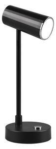Fényes fekete LED szabályozható asztali lámpa (magasság 28 cm) Lenny – Trio