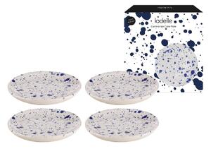 Fehér-kék agyagkerámia desszertes tányér készlet 4 db-os ø 18 cm Carnival – Ladelle