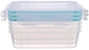 Ételhordó MagicHome Lunchbox szett YH377, 3 db, 1350 ml, 155x215x75 mm, téglalap alakú, Clip