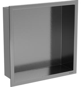 Mexen X-Wall-R süllyesztett polc peremmel 30 x 30 cm, gun grey kefe - 19E0303010
