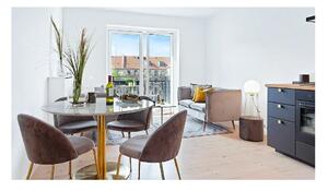 Kerek étkezőasztal márvány dekoros asztallappal ø 110 cm Bolzano – House Nordic