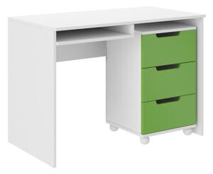 ORINO íróasztal, 110x78x60, fehér/zöld