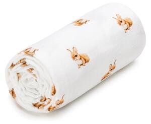 Fehér muszlin gyerek fürdőlepedő 100x120 cm Bunny – T-TOMI