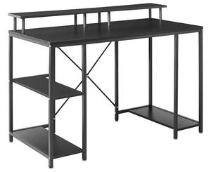 Íróasztal CADDO Fekete 120 cm 60 cm polcokkal