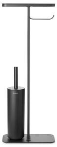 Brabantia MindSet WC-inas - WC-papír tartó állvány polccal, sörtés fejű WC-kefével, acél, határtalan szürke ásványi textúra - 303869