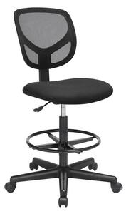 SONGMICS Ergonomikus Háló Rajzszék Fekete Lábtartóval