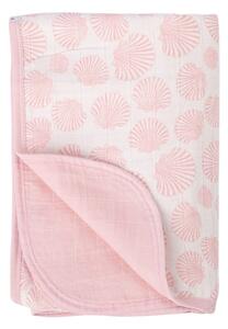 Rózsaszín pamut gyerek takaró 120x120 cm Seashell – Mijolnir