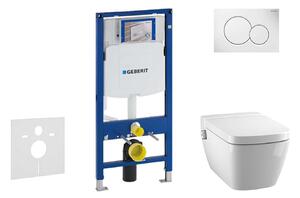 Geberit Duofix - Készlet fali beépítéshez, WC és ülőkeTece One, Sigma01 gombok, perem nélküli, SoftClose, alpesi fehér 111.300.00.5 NT1