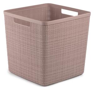 Curver Jute Cube doboz 17L rózsaszín