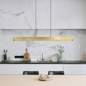 Globo LED lógó lámpa Ethan, sárgaréz színű, 150 cm, kihúzható, dimmelhető, Bronz / antik sárgaréz, Nappali / Étkező, Alumínium, Modern