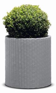 Keter Cylinder L virágcserép Silver Grey