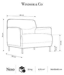 Neso világosszürke fotel - Windsor & Co Sofas
