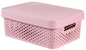 Curver Infinity Dots doboz 11L fedéllel rózsaszín