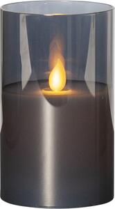 M-Twinkle szürke LED viaszgyertya üvegben, magasság 12,5 cm - Star Trading
