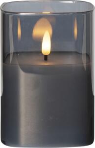 Flamme szürke LED viaszgyertya üvegben, magasság 12,5 cm - Star Trading