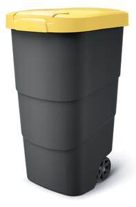 Prosperplast Wheeler 110 l szemetes kuka antracit sárga fedéllel