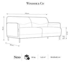 Neso barna bőr kanapé, 175 x 90 cm - Windsor & Co Sofas