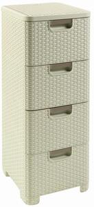 Curver Style 4x14L fiókos polc, fehér