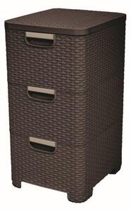 Curver Style 3x14L fiókos polc, sötétbarna