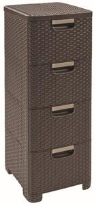 Curver Style 4x14L fiókos polc, sötétbarna