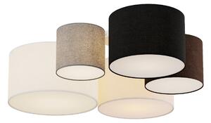 Mennyezeti Lámpa Lindby, Laurenz, dimmable, Szürke, Nappali, Szövet / Textília, Modern