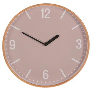 Falióra – 32 cm átmérő, MDF és fa keret, bézs