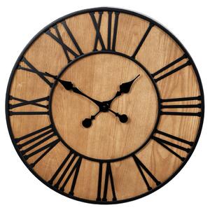Falióra – 60 cm átmérő, fém és MDF kőris furnérral