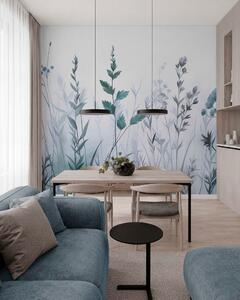 Fotótapéta Magas vadvirágok és vadvirágok tompa kék árnyalatokban, minimalista esztétika, Fotótapéta egyedi, w10084v2 : Uwalls.hu