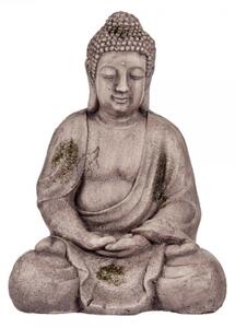 Ibergarden Dekoratív Kerti Figura Buddha Szürke Polyresin (23 x 42 x 30 cm)