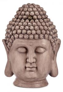 Ibergarden Dekoratív Kerti Figura Buddha Fej Szürke Polyresin (31,5 x 50,5 x 35 cm)