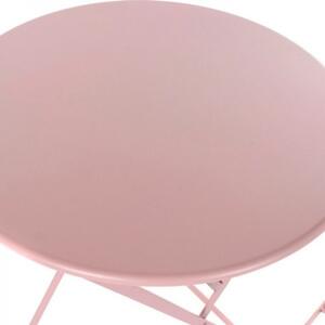 DKD Home Decor Kerti Asztal Készlet 2 Székkel Rózsaszín Fém (3 db)