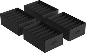 SONGMICS 4 db-os fiókos rendszerező, 42 x 30 x 17 cm, fekete