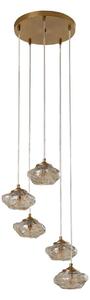 Függőlámpa Lindby, Piatra, dimmable, Átlátszó, Nappali, Üveg, Modern