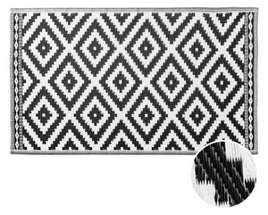 COLOUR CLASH kül- és beltéri szőnyeg fekete/fehér rombusz mintás 90x150cm