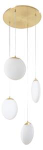 Függőlámpa Lucande, Lunelle, dimmable, Fehér, Nappali, Üveg, Modern