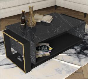 Asir Kávésasztal BIANCO 40,4x106,4 cm fekete/arany AS0510