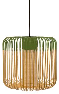 Függőlámpa Forestier, Bamboo Light M, dimmable, Zöld, Nappali, Bambusz, Dizájn