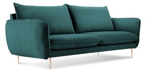 Florence olajkék kanapé bársonyhuzattal,160 cm - Cosmopolitan Design
