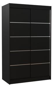 BENISSO tolóajtós szekrény, 120x200x58, fekete