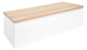 SAT B-WAY 119x30x45 cm fehér fényes BWAY120WDOAK fürdőszoba szekrény fedeles SAT B-WAY 119x30x45 cm fehér fényes BWAY120WDOAK