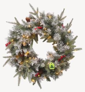 Havas díszített karácsonyi koszorú 50 LED