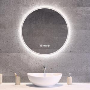 Kerek Led tükör Ø60cm Welland Alpha | Páramentesítő - Óra - Fényerő + színhőfok állítás