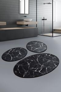 Marble fekete fürdőszobai szőnyeg