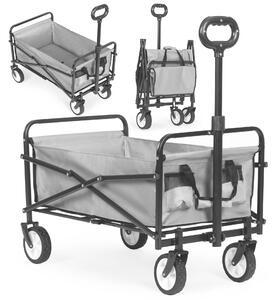 Wózek plażowy transportowy ogrodowy składany szary 48x90 cm multigarden